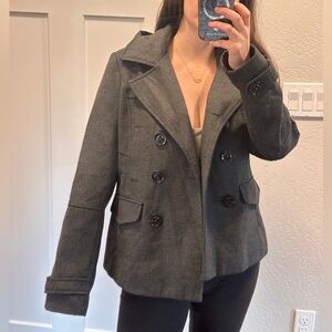 Women's Gray Double-Breasted Jacket